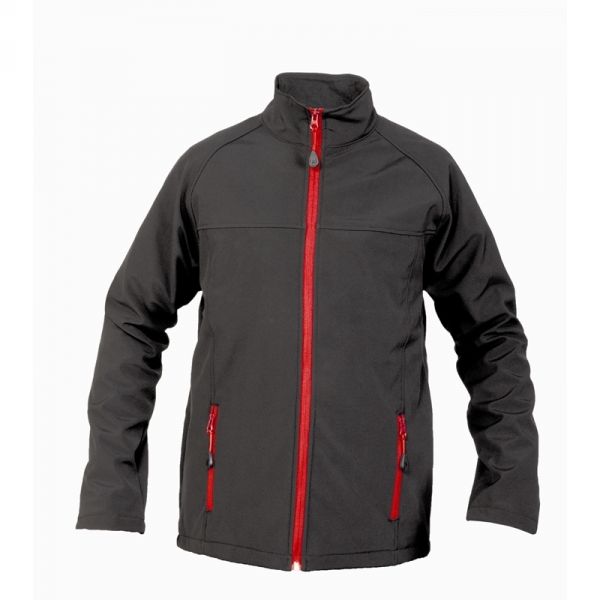 Softshell jakna ROLAND crna sa crvenim zatvaračem