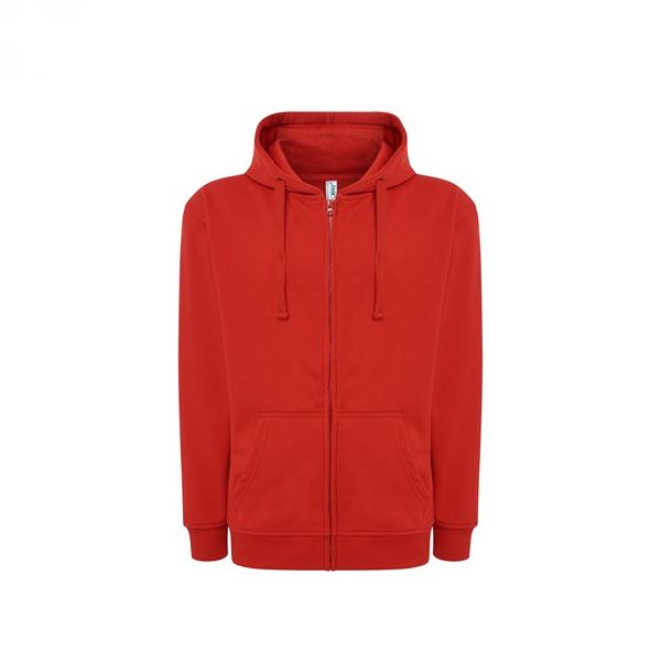 Majica s kapuljačom i zatvaračem, unisex, crvena,